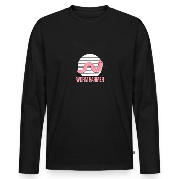 Worm Farmer Vermiculture Worm Farming - Men's Premium Organic Long Sleeve Shirt - black - Front - Nico (187cm)