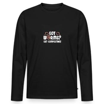 Vous avez des vers ? Compostez-vous ! Vermiculture Élevage de vers - T-shirt manches longues Premium bio Homme - noir - Devant - Nico (187cm)