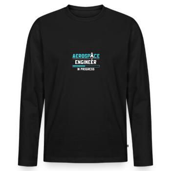 Aerospace Engineer In Progress für - Männer Premium Bio Langarmshirt - Schwarz - Vorne - Nico (187cm)