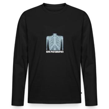Bone Photographer Radiology X-ray Assistant - Men's Premium Organic Long Sleeve Shirt - black - Front - Nico (187cm)
