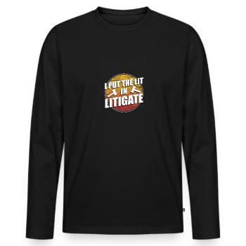 J’ai mis le Lit dans Plaider pour les étudiants en droit - T-shirt manches longues Premium bio Homme - noir - Devant - Nico (187cm)