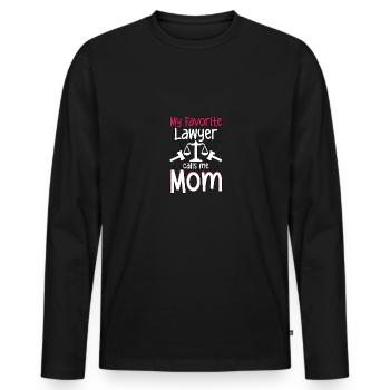 Mon avocat préféré m’appelle maman pour le - T-shirt manches longues Premium bio Homme - noir - Devant - Nico (187cm)