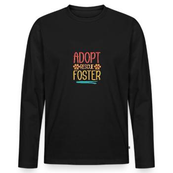 Adopt Rescue Foster Für Tierhalter Tier Retter - Männer Premium Bio Langarmshirt - Schwarz - Vorne - Nico (187cm)