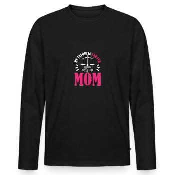 Mon avocat préféré m’appelle maman pour le - T-shirt manches longues Premium bio Homme - noir - Devant - Nico (187cm)