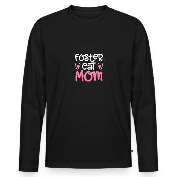 Foster Cat Mom Rescue Adoption Pet - Men's Premium Organic Long Sleeve Shirt - black - Front - Nico (187cm)