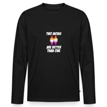 Deux mamans valent mieux qu’un gay LGBT - T-shirt manches longues Premium bio Homme - noir - Devant - Nico (187cm)