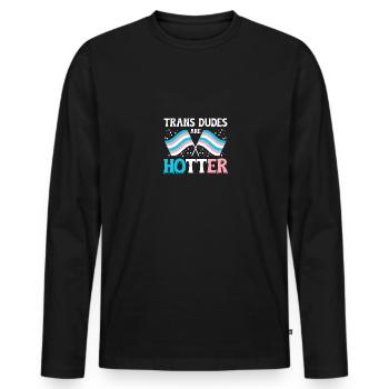 Deux mamans valent mieux qu’un gay LGBT - T-shirt manches longues Premium bio Homme - noir - Devant - Nico (187cm)