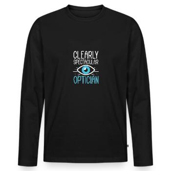 Clairement spectaculaire Opticiens Opticiens Optométristes - T-shirt manches longues Premium bio Homme - noir - Devant - Nico (187cm)
