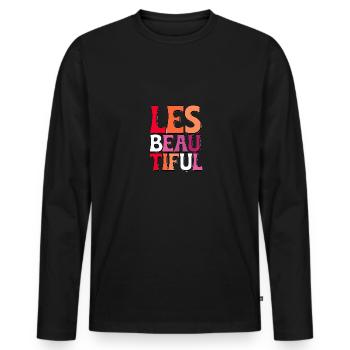 Lesbeautiful Pride Lesbian LGBT - Men's Premium Organic Long Sleeve Shirt - black - Front - Nico (187cm)