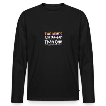 Deux mamans valent mieux qu’un gay LGBT - T-shirt manches longues Premium bio Homme - noir - Devant - Nico (187cm)