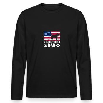 Airedale Terrier Dad USA Für Terrier Besitzer - Männer Premium Bio Langarmshirt - Schwarz - Vorne - Nico (187cm)