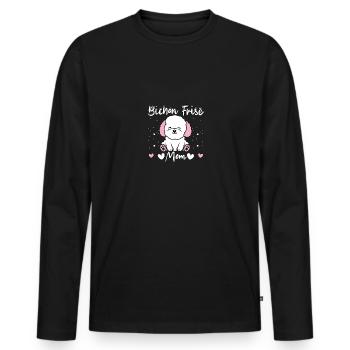 Bichon Frisé Maman Pour Les Amoureux Des Chiens Bichons - T-shirt manches longues Premium bio Homme - noir - Devant - Nico (187cm)