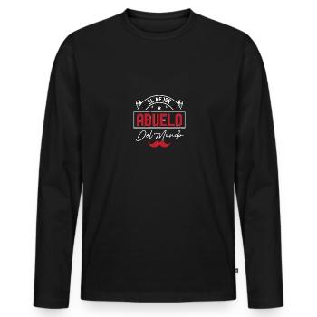 El Mejor Abuelo Del Mundo Spanisch Der Beste Opa - Männer Premium Bio Langarmshirt - Schwarz - Vorne - Nico (187cm)