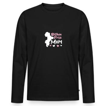 Bichon Frisé Maman Pour Les Amoureux Des Chiens Bichons - T-shirt manches longues Premium bio Homme - noir - Devant - Nico (187cm)