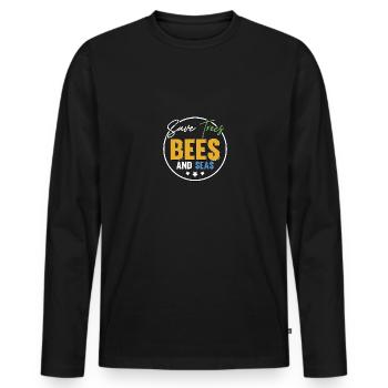 Save Trees Bees And Seas Umweltschutz - Männer Premium Bio Langarmshirt - Schwarz - Vorne - Nico (187cm)