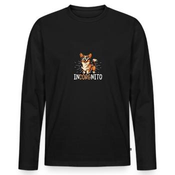 Incorgnito Hund für Welsh Corgi Besitzer - Männer Premium Bio Langarmshirt - Schwarz - Vorne - Nico (187cm)
