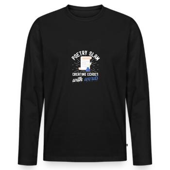 Créer des échos avec Words Writer - T-shirt manches longues Premium bio Homme - noir - Devant - Nico (187cm)