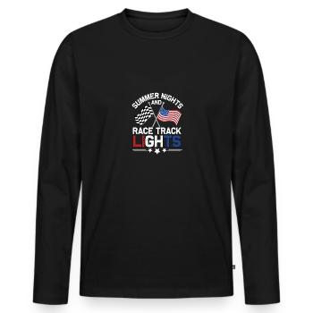 Summer Nights And Race Track Lights Racing Simulator - Men's Premium Organic Long Sleeve Shirt - black - Front - Nico (187cm)