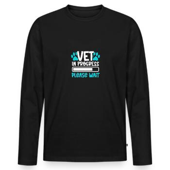 Vet In Progress Please Wait Veterinarian Veterinary - Men's Premium Organic Long Sleeve Shirt - black - Front - Nico (187cm)