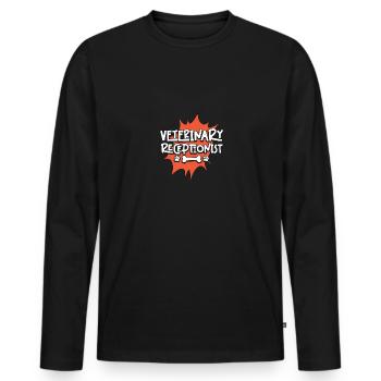 Réceptionniste vétérinaire Assistante vétérinaire - T-shirt manches longues Premium bio Homme - noir - Devant - Nico (187cm)