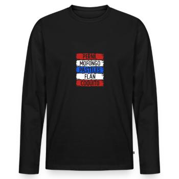 Pernil Mofongo Cuisine portoricaine - T-shirt manches longues Premium bio Homme - noir - Devant - Nico (187cm)