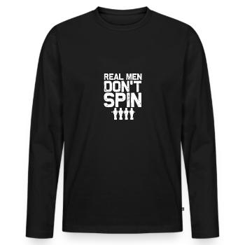 Les vrais hommes ne font pas tourner le baby-foot Tischfußball - T-shirt manches longues Premium bio Homme - noir - Devant - Nico (187cm)