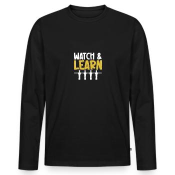 Regardez et apprenez le baby-foot Tischfußball - T-shirt manches longues Premium bio Homme - noir - Devant - Nico (187cm)