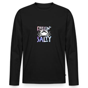 Se sentir salé pour les fruits de mer du Maryland Cancer - T-shirt manches longues Premium bio Homme - noir - Devant - Nico (187cm)