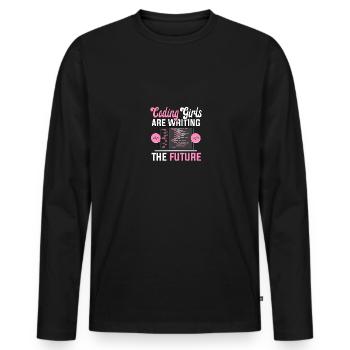 Les filles de codage écrivent l’avenir pour - T-shirt manches longues Premium bio Homme - noir - Devant - Nico (187cm)