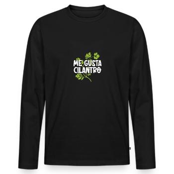 Me Gusta Cilantro Coriander Love - Men's Premium Organic Long Sleeve Shirt - black - Front - Nico (187cm)