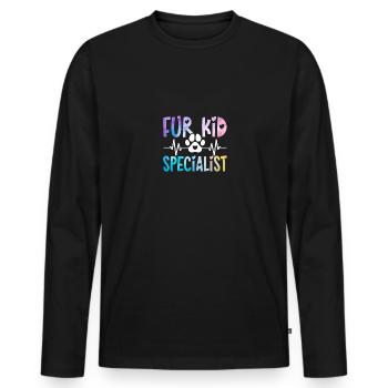 Pour Kid Specialist Pour Pet Sitter Vétérinaire Assistant - T-shirt manches longues Premium bio Homme - noir - Devant - Nico (187cm)