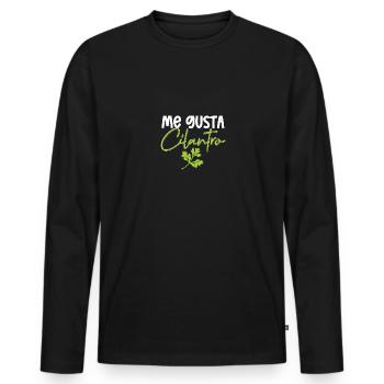 Me Gusta Cilantro Coriander Love - Men's Premium Organic Long Sleeve Shirt - black - Front - Nico (187cm)