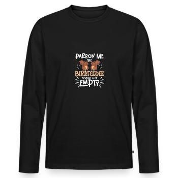Pardon Me Squirrel Birdfeeder Empty Eichhörnchen - Männer Premium Bio Langarmshirt - Schwarz - Vorne - Nico (187cm)