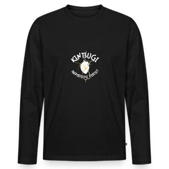 Kintsugi Kintsukuroi imparfaitement parfait - T-shirt manches longues Premium bio Homme - noir - Devant - Nico (187cm)