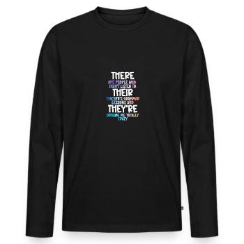 La grammaire anglaise est là pour les enseignants - T-shirt manches longues Premium bio Homme - noir - Devant - Nico (187cm)