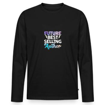 Future Best Selling Author Writer - Men's Premium Organic Long Sleeve Shirt - black - Front - Nico (187cm)