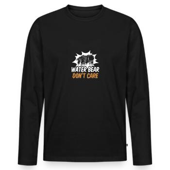 Ours d’eau Ne se soucie pas Microbiologie Ours d’eau - T-shirt manches longues Premium bio Homme - noir - Devant - Nico (187cm)