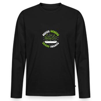 Petite Greens Grand Dreams Jardinage Micro-pousses - T-shirt manches longues Premium bio Homme - noir - Devant - Nico (187cm)