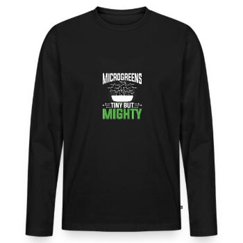 Microgreens Microgreen de jardinage minuscule mais puissant - T-shirt manches longues Premium bio Homme - noir - Devant - Nico (187cm)