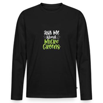 Passionné de lecture pour les rats de bibliothèque - T-shirt manches longues Premium bio Homme - noir - Devant - Nico (187cm)