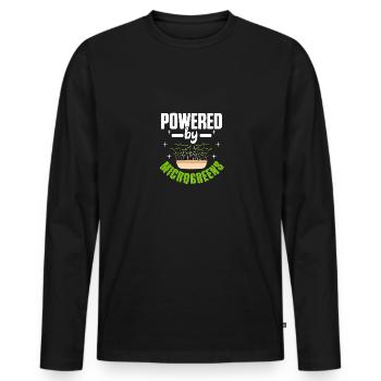 Propulsé par Microgreens Jardinage Microgreen - T-shirt manches longues Premium bio Homme - noir - Devant - Nico (187cm)