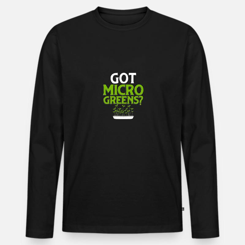 Got Microgreens Gärtnern Microgreen - Männer Premium Bio Langarmshirt - Schwarz
