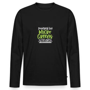 Propulsé par Microgreens Jardinage Microgreen - T-shirt manches longues Premium bio Homme - noir - Devant - Nico (187cm)