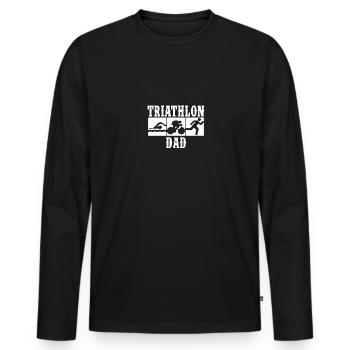 Triathlon Dad für Triathleten - Männer Premium Bio Langarmshirt - Schwarz - Vorne - Nico (187cm)
