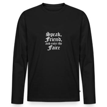 Parlez à un ami et entrez dans la foire de la foire de Ren - T-shirt manches longues Premium bio Homme - noir - Devant - Nico (187cm)