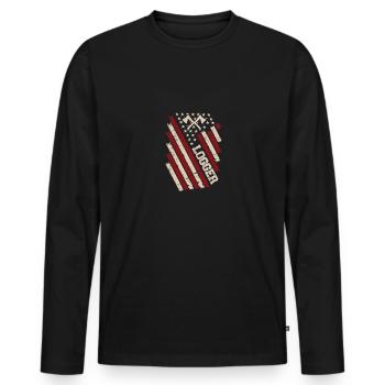 Bûcheron bûcheron USA Menuisier américain - T-shirt manches longues Premium bio Homme - noir - Devant - Nico (187cm)