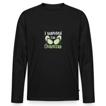 I Survived Las Chanclas Flip Flop - Men's Premium Organic Long Sleeve Shirt - black - Front - Nico (187cm)