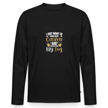 Je veux juste travailler dans mon jardin et passer du temps avec - T-shirt manches longues Premium bio Homme - noir - Devant - Nico (187cm)