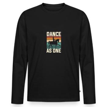 Danser comme un seul cheval Dressage - T-shirt manches longues Premium bio Homme - noir - Devant - Nico (187cm)