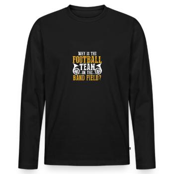 Marching Band Football Field Marching Band - Men's Premium Organic Long Sleeve Shirt - black - Front - Nico (187cm)